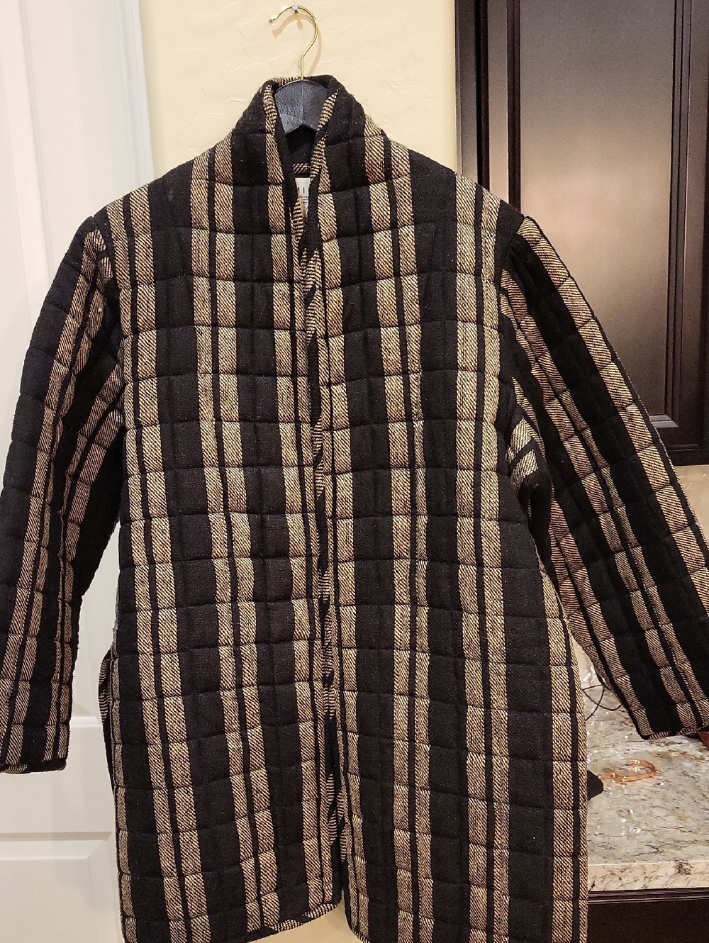NWT Mirth Striped Cotton Wrap Coat Size Large